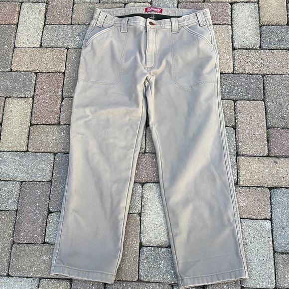 Coleman Other - Coleman Fleece Lined Khaki Cargo Work Pants 34/30